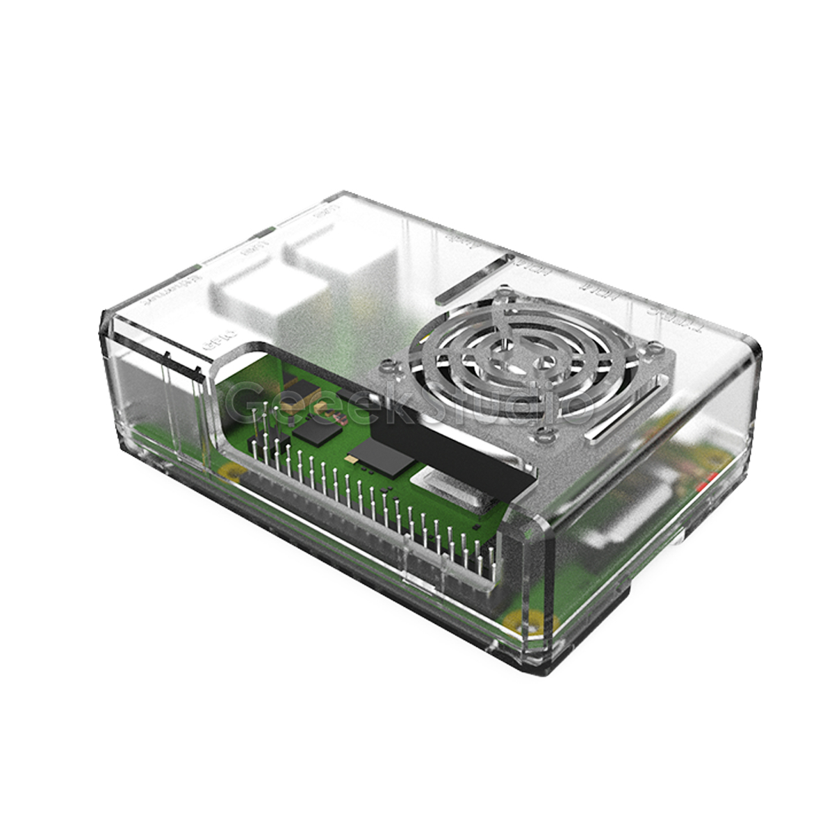 ABS Zwart/Transparant Clear Case Behuizing Shell Cover voor Raspberry Pi 4 met Koelventilator koellichamen voor Raspberry pi 4B