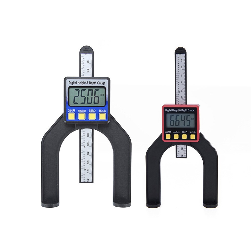 Calibrador de profundidad Digital LCD, calibradores de altura con pies magnéticos para mesas enrutadoras, herramientas de medición de carpintería de 0-80mm, 0,01mm