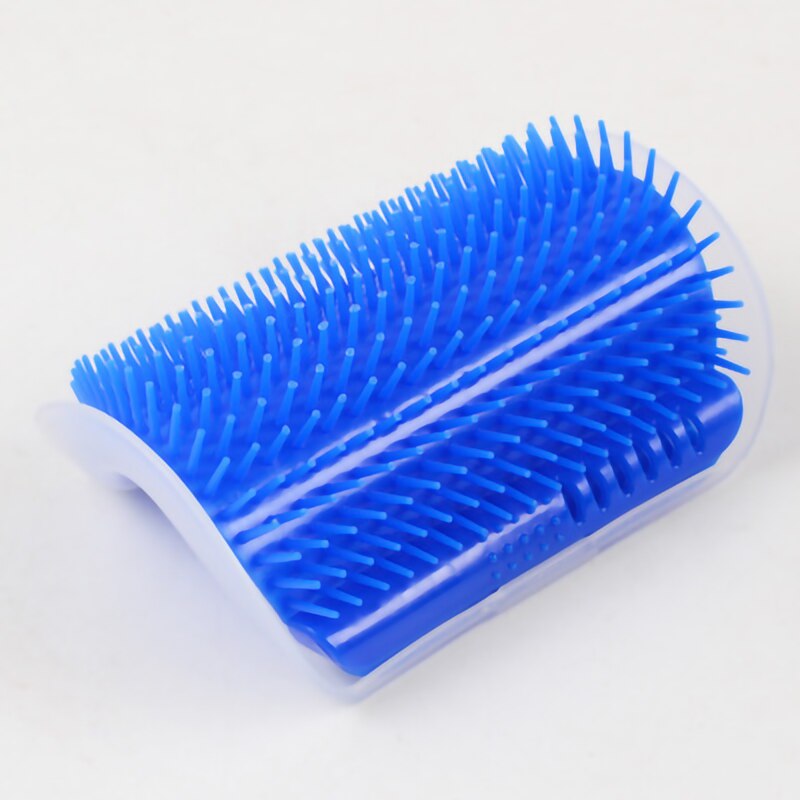 Cat Massage Comb Kitten Self Grooming Scratcher Wall Corner Brush Cats Scratch Bristles Toy Pet Hair Removal Tool: blue