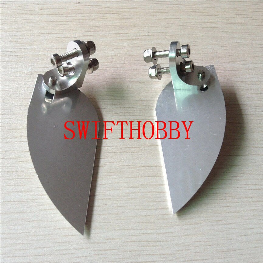 CNC Aluminum alloy turn fins set 82*30mm for applicable above 1.3m rc boat