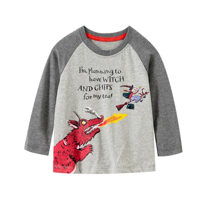 Springen Meter Dieren Kikker Print Leuke Katoenen Baby T Shirts Jongens Meisjes Top Voor Herfst Lente Kinderen lange Mouwen Top