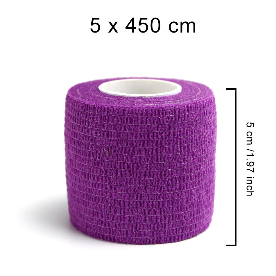 WorthWhile 5CM*450CM Self Adhesive Elastic Bandage Non-woven Fabric Tape Fitness Gear Knee Elbow Support Injury Pad: Purple