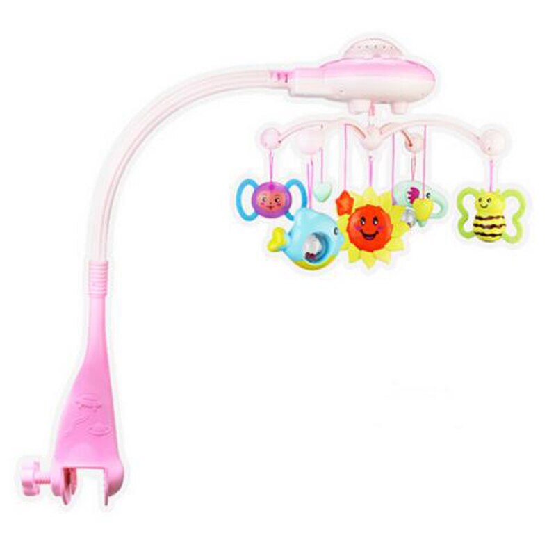 Beste Rammelaars Baby Speelgoed Projecteren Musical En Roterende Baby Mobiele Muzikale Bed Bel Met 50 Muziek Voor 0-12 Maanden: Roze