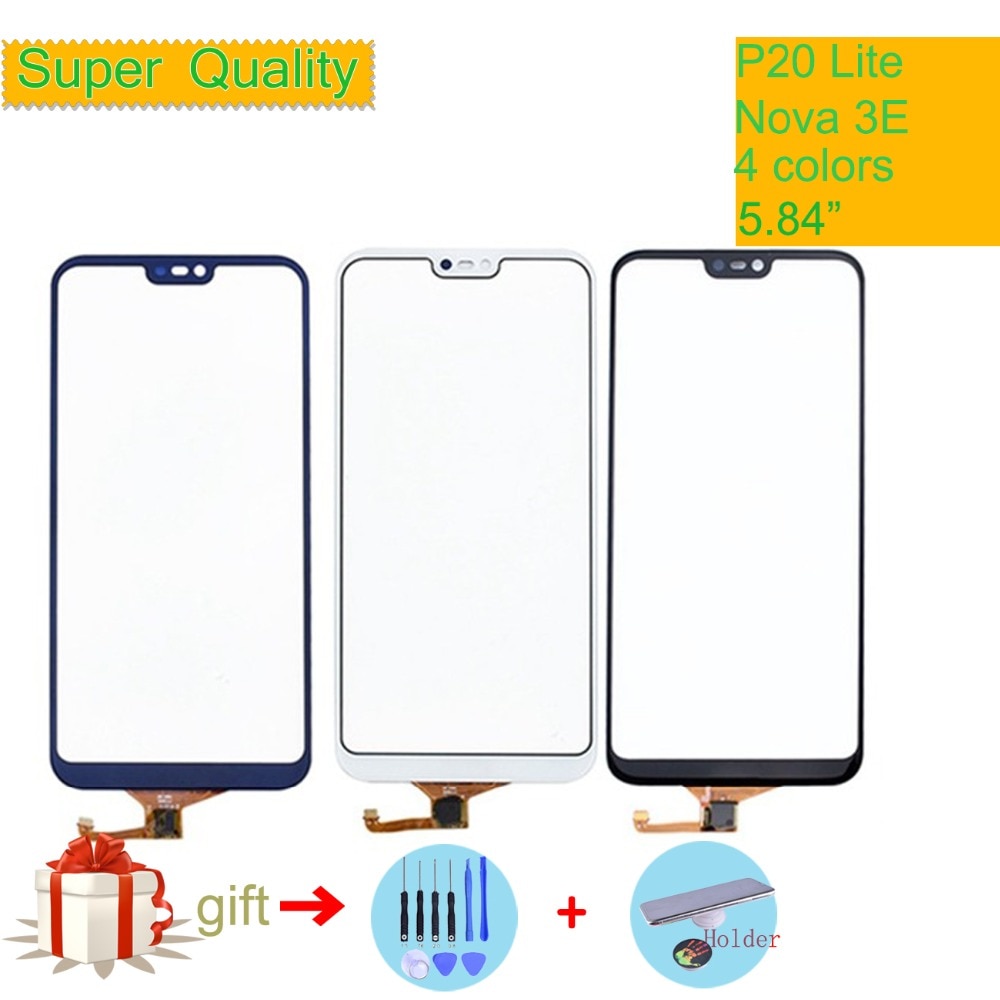 P20 lite voor huawei  p20 lite nova 3e touchscreen touch panel sensor digitizer voor glas buitenkant touchscreen geen lcd 5.84 "