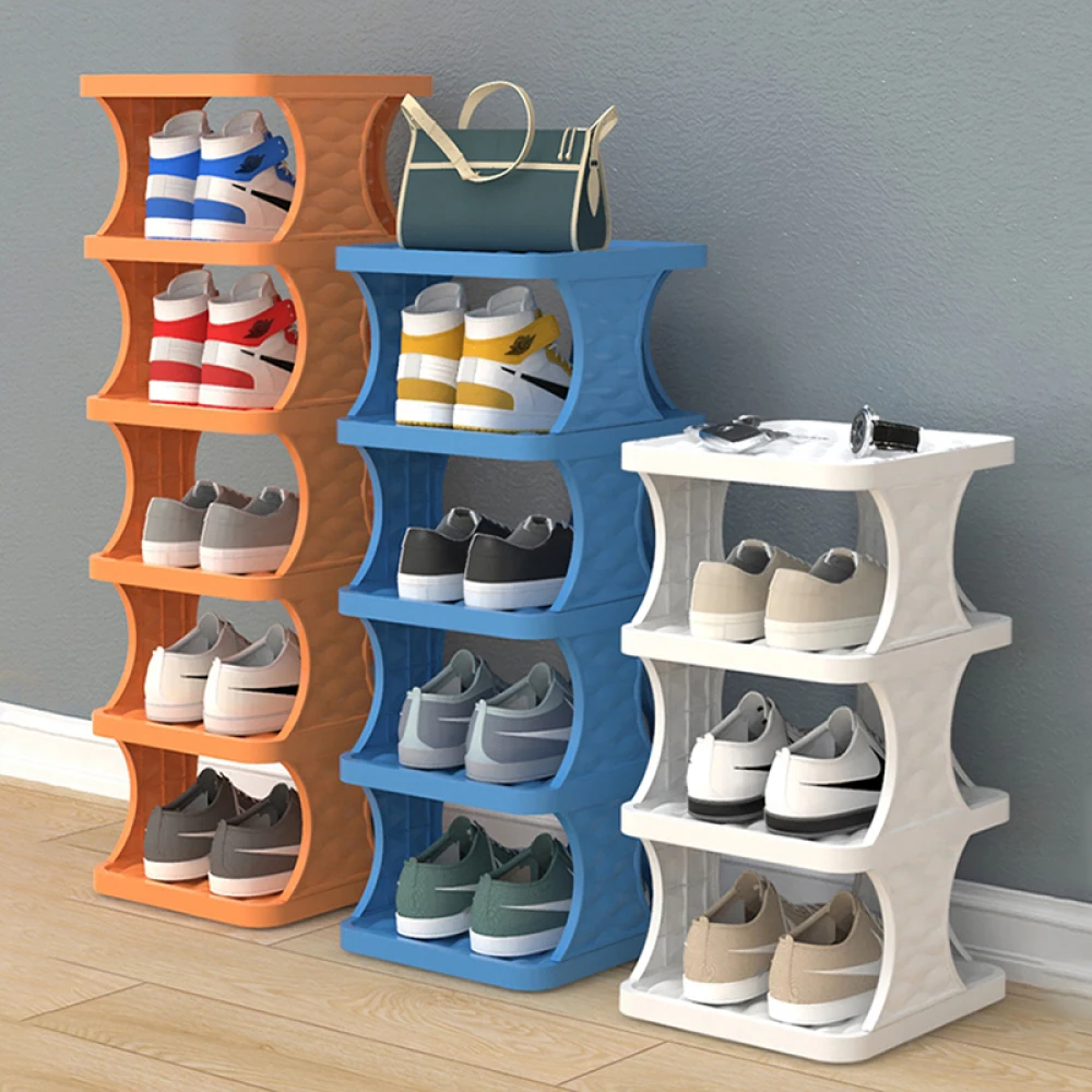 Schuhregal, Schuh-Organizer mit mehrschichtigem farbigem Schrank, Schuhregale, einfaches Schuhregal, abnehmbare Schuhregale für Schlafzimmer