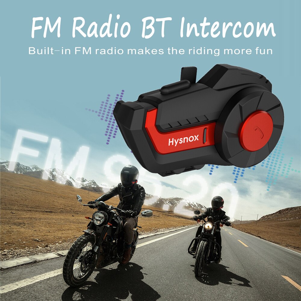 1PC Motorcycle Bluetooth V5.0 Intercom FM Transmitter Waterproof Noise Reduction Helmet Headsets 1000m