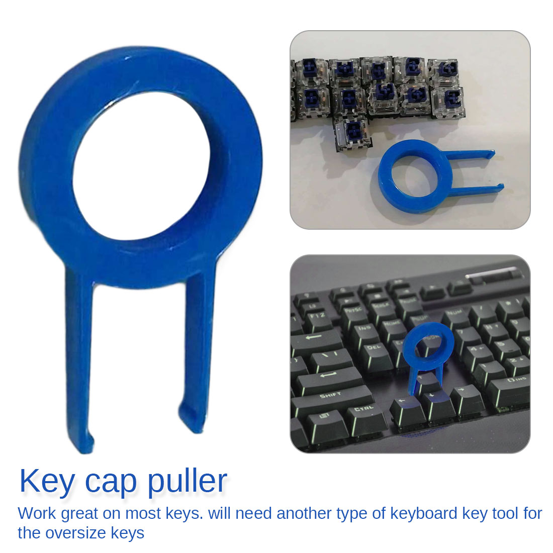 Keycap Puller Mechanische Toetsenbord Toetsenbord Key Cap Ronde Key Cap Fixing Tool Keycap Puller Remover Willekeurige Kleur Zwart Of Blauw