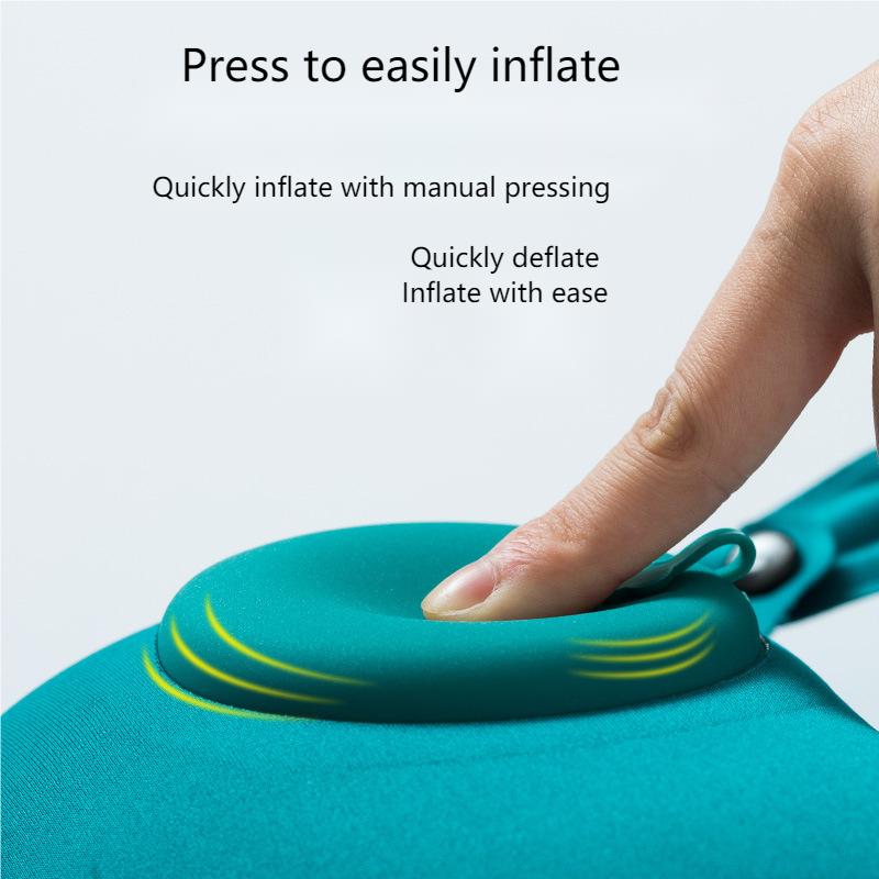 U-vorm Reiskussen Automatische Lucht Opblaasbare Vliegtuig Auto Kussens Ring Kussen Vouwen Druk Type Bed Kussens Hals Kussen