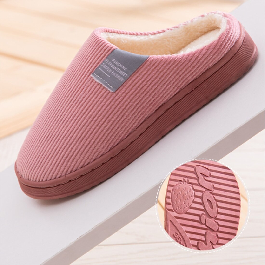 warm herren Hausschuhe Hausschuhe Für Heimat Winter Nicht Unterhose Männlichen Frauen Haus Schuhe Streifen unisex Schlafzimmer Innen Plus größe