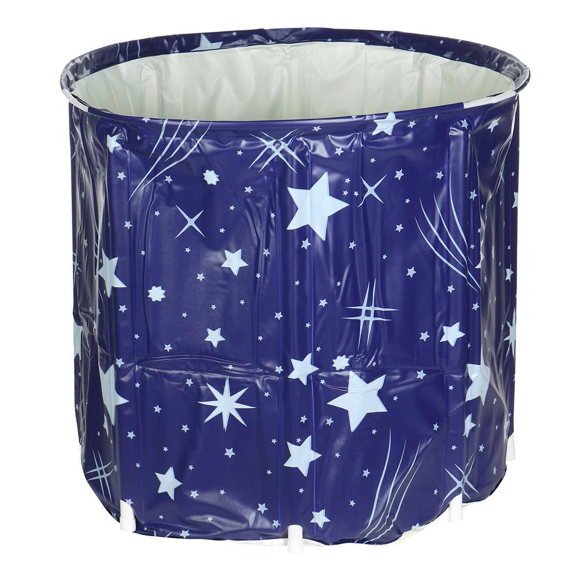 Bañera plegable portátil de para adultos, bañera inflable gruesa para el hogar, individual, SPA, piscina de masaje, Cubo de baño de plástico: Azul