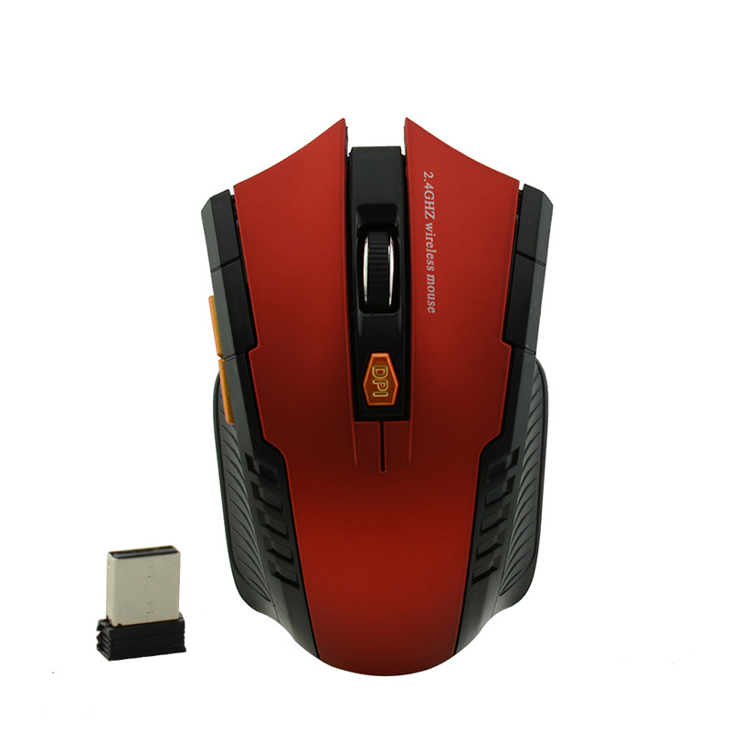 Bts 2.4G Wireless mouse Optical 6 Buttons mouse gamer USB Receiver 1600DPI 10M wireless Mouse gaming mouse For Laptop computer: Red