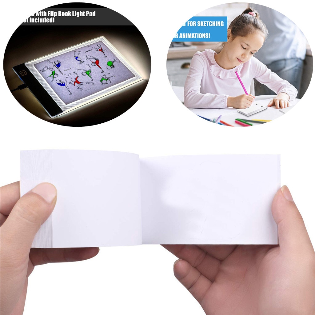 Papel de libro con tapa en blanco con agujeros, 240 hojas, papel de animación para dibujo de bocetos, suministros de artista