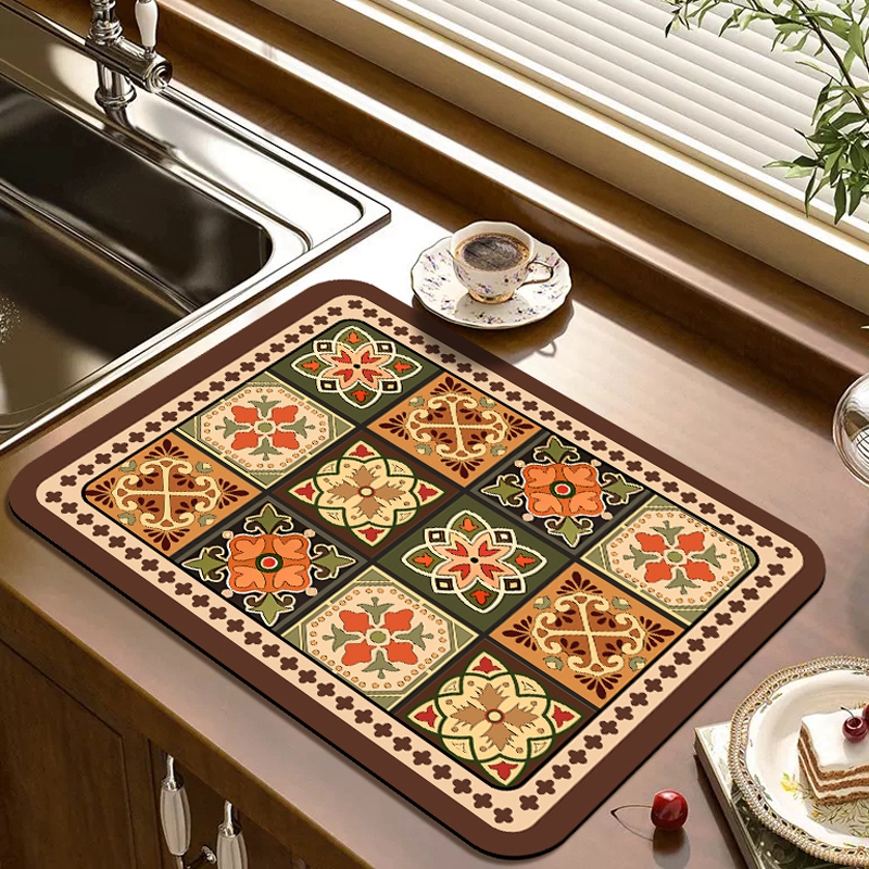 Keuken Afvoer Pad Afdruiprek Mat Absorberende Schotel Drogen Tapijten Antislip Servies Serviesgoed Placemat Gootsteen Keukenmatten
