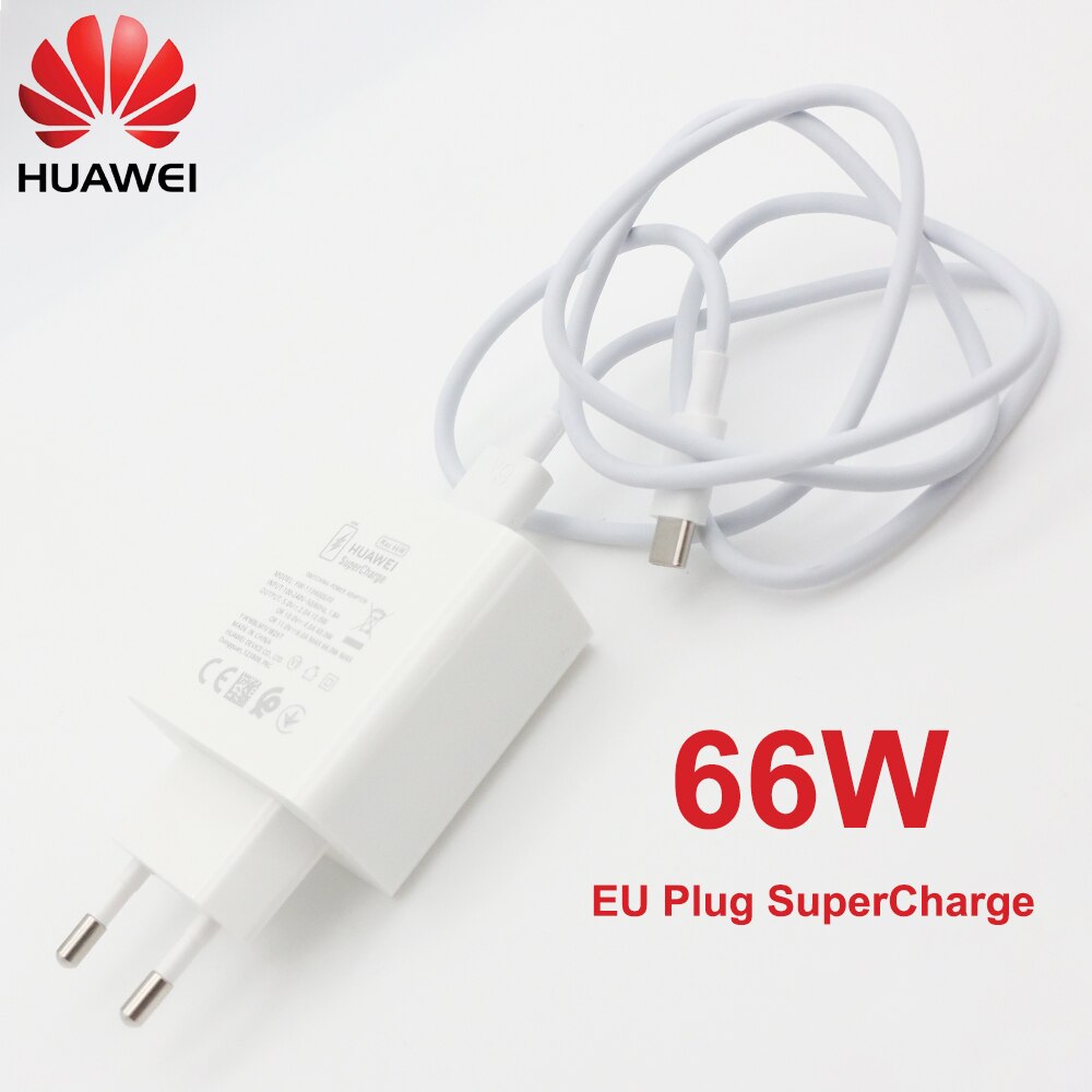 Original Huawei Mate 30 66w SuperCharge EU Power Adapter 6A Type C Cable For Huawei Mate 40 Pro Mate30 40 P40 Pro Nova8 Se P30