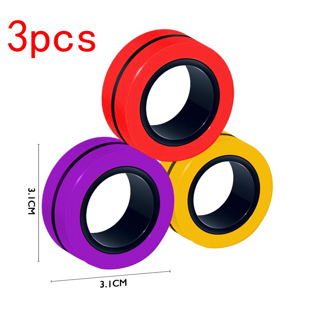 3 stücke Anti-Stress Finger Magnetische Ringe Kreative Magnetische Armband Ring Entpacken Spielzeug Magie Ring Requisiten Werkzeuge Dekompression spielzeug: C