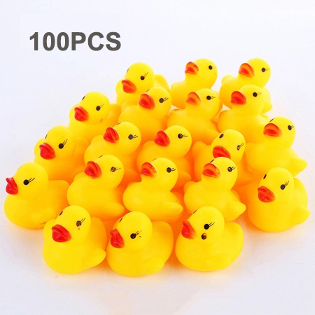 60-300 Stuks Piepende Rubber Duck Duckie Float Bad Speelgoed Baby Douche Water Speelgoed Voor Zwembad Party Speelgoed Jongens Meisjes: 100pcs