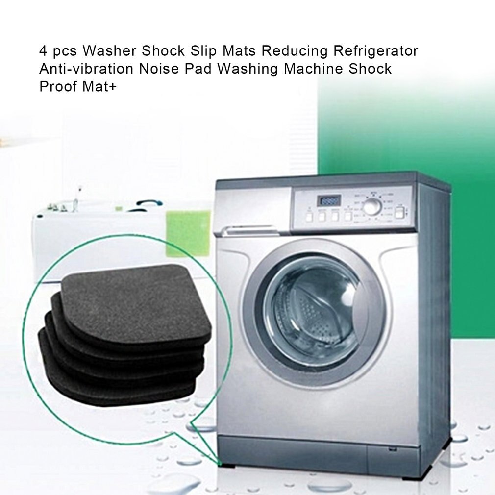 4Pcs Black EVA Washing Machine Shock Mat Pads Refrigerator Shock Mute Pad Refrigerator Anti-vibration Noise Pad Non-slip Mats