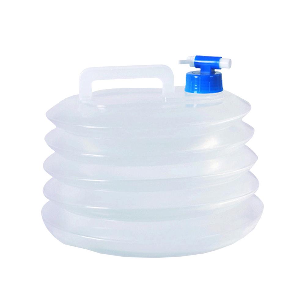 Contenedores de agua portátiles, cubo de agua plegable para acampar al aire libre, bolsa de almacenamiento de plástico, cubo de agua potable para acampar: Blanco