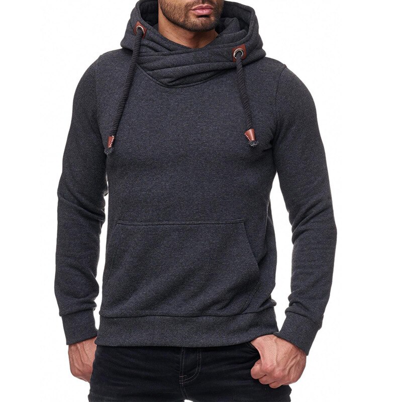 Autumn Winter Men's Hoodie Sportswear Sports Shirt Loose Coat Long Sleeves Solid Sports Sweater