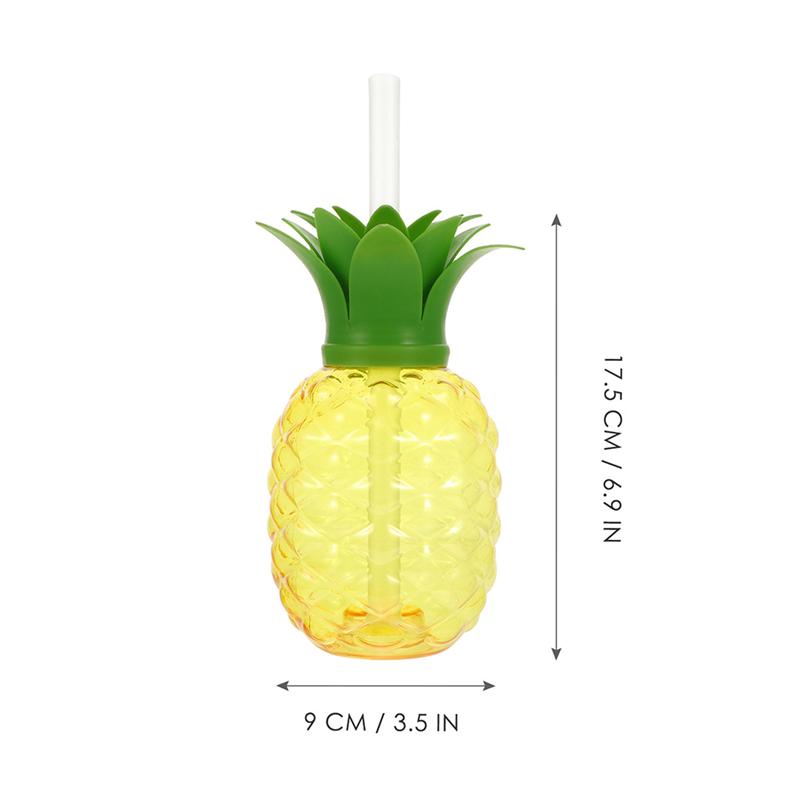 2Pcs Ananas En Aardbei Plastic Drinkbekers Party Beker Met Deksel En Stro