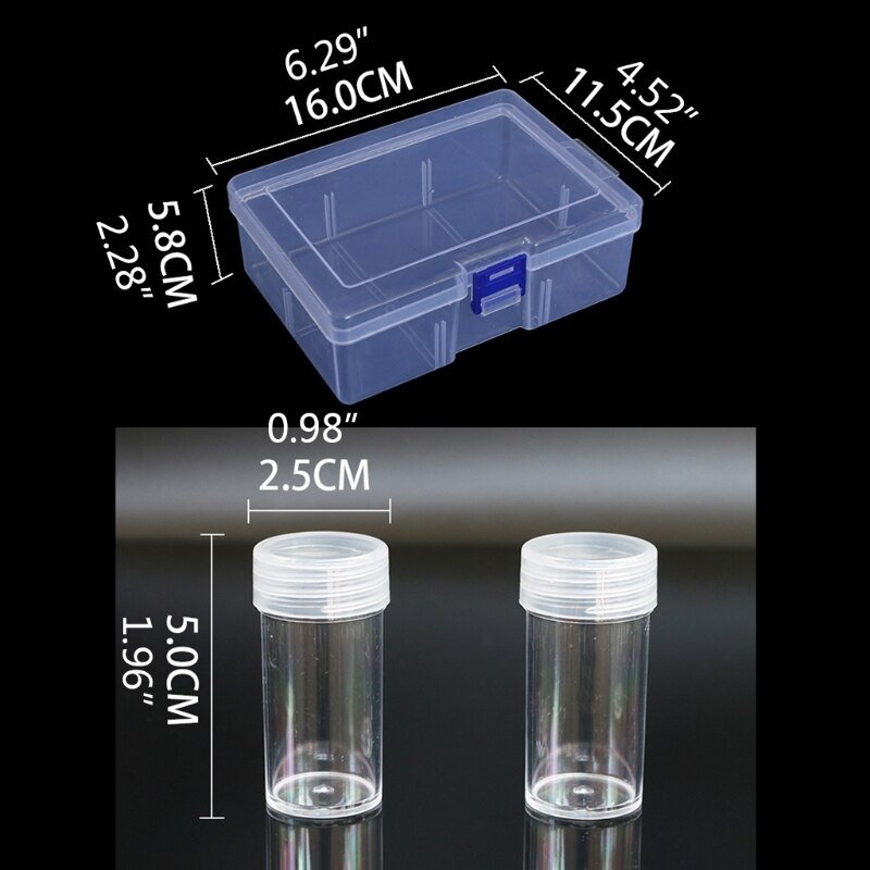 Clear Plastic Bead Storage Containers Set Jars Diamond Painting Accessory Box Transparent Bottles for DIY Diamond