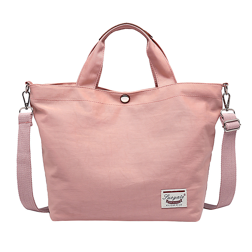 Sacs à bandoulière en Nylon pour femmes, Sac à épaule de grande capacité, sacs de Shopping imperméables: Rose