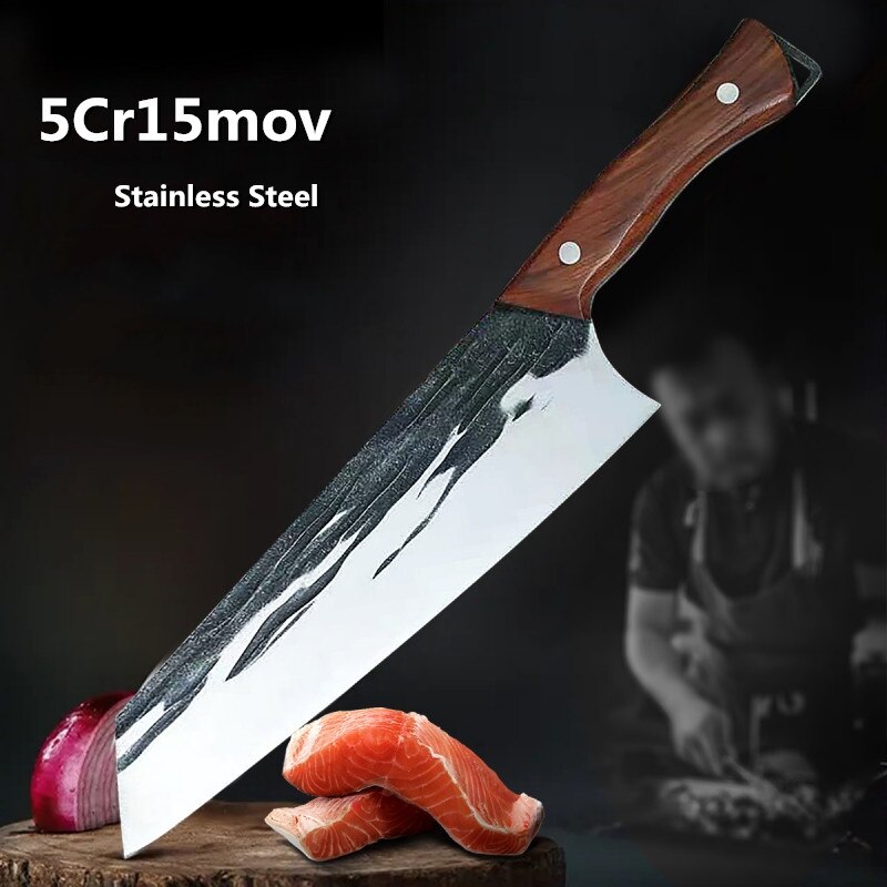 Household Forged Kitchen Knives Japanese Style Butcher Knife Master Chef Stainless Steel Sushi Small Cleaver Meat Cook Knives