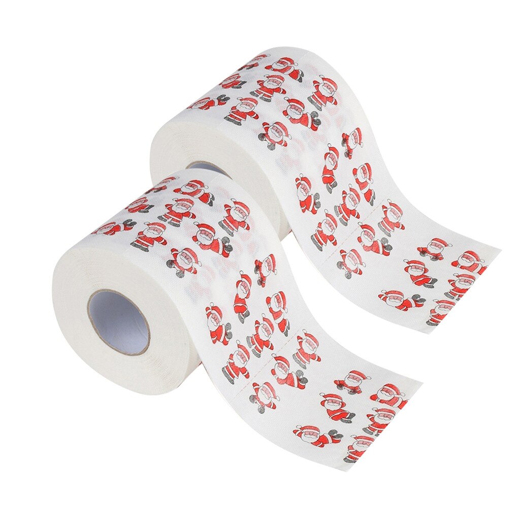 Fødselsdagsmønsterserie trykt toiletpapir 2pc husholdnings toiletpapir 3 lag juledekoration køkkenrulle  y402: D