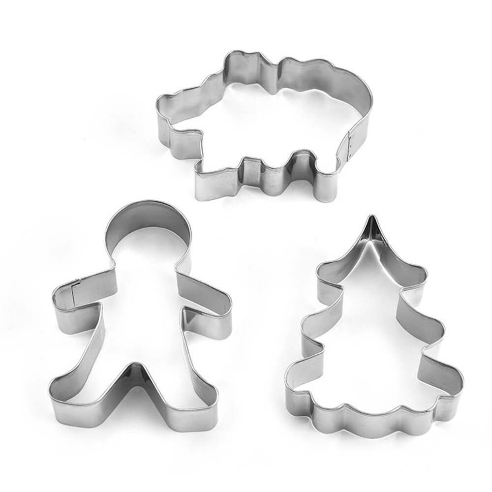 3pcs/set Christmas Cookie Cutter Tools Stainless Steel Gingerbread Men Shaped Biscuit Mold Kitchen Cake Decorating Tools