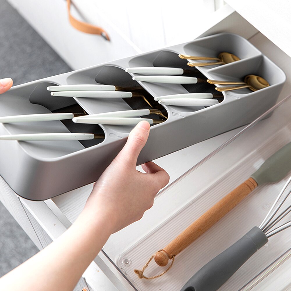 Knife Block Holder Cutlery Drawer Organizer Tray Knives Utensil Rack Universal Knife Stand Organizer Kitchen Storage
