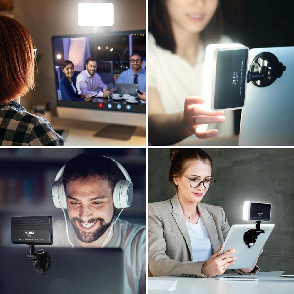Vijim VL120 3200K-6500K Zoom Led Video Light Verstelbare Draagbare Licht Invullen Vlog Licht Conferentie Verlichting Sucktion kit