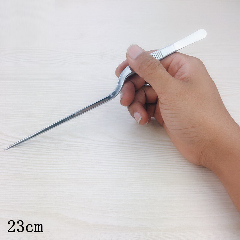 Multiple specifications Chef Plating Tweezer Tongs Serving Presentation Stainless Steel Offset Chef Kitchen Tool: 23 cm