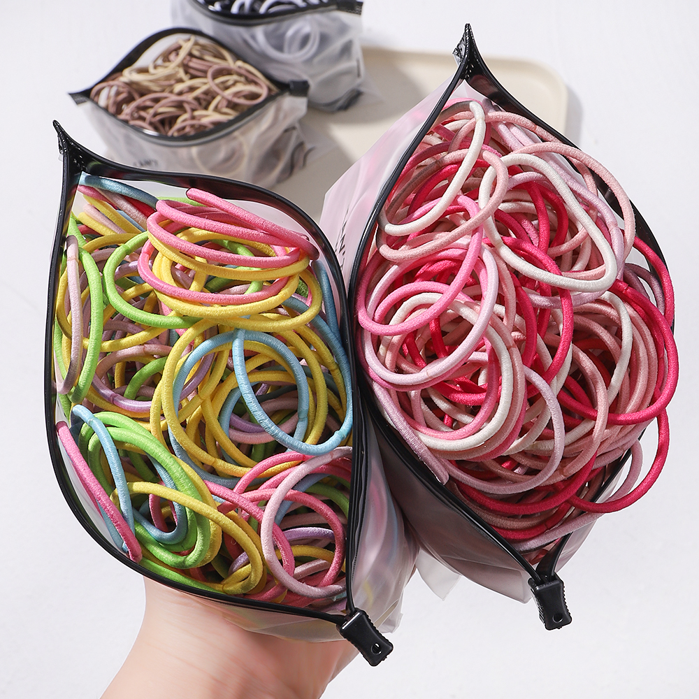 30 pièces filles couleur unie grand élastique élastique élastique pour queue de cheval gomme chapeaux élastiques bandes de cheveux coréen cheveux accessoires ornements