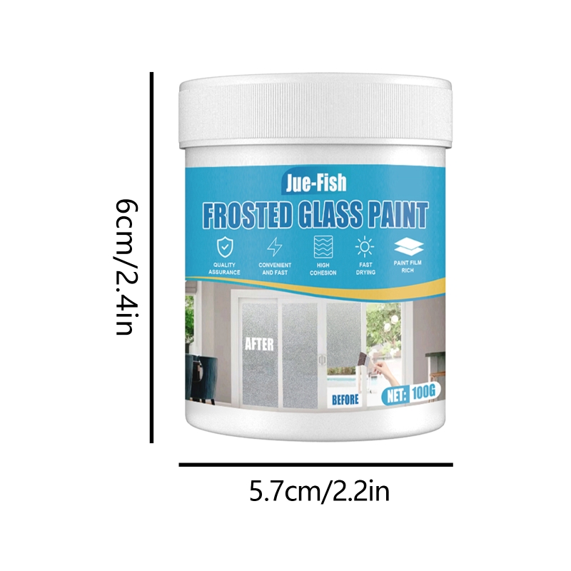 Frosted Glass Paint with Brush Matte Hazy Frost for Door Window Shading 100ml