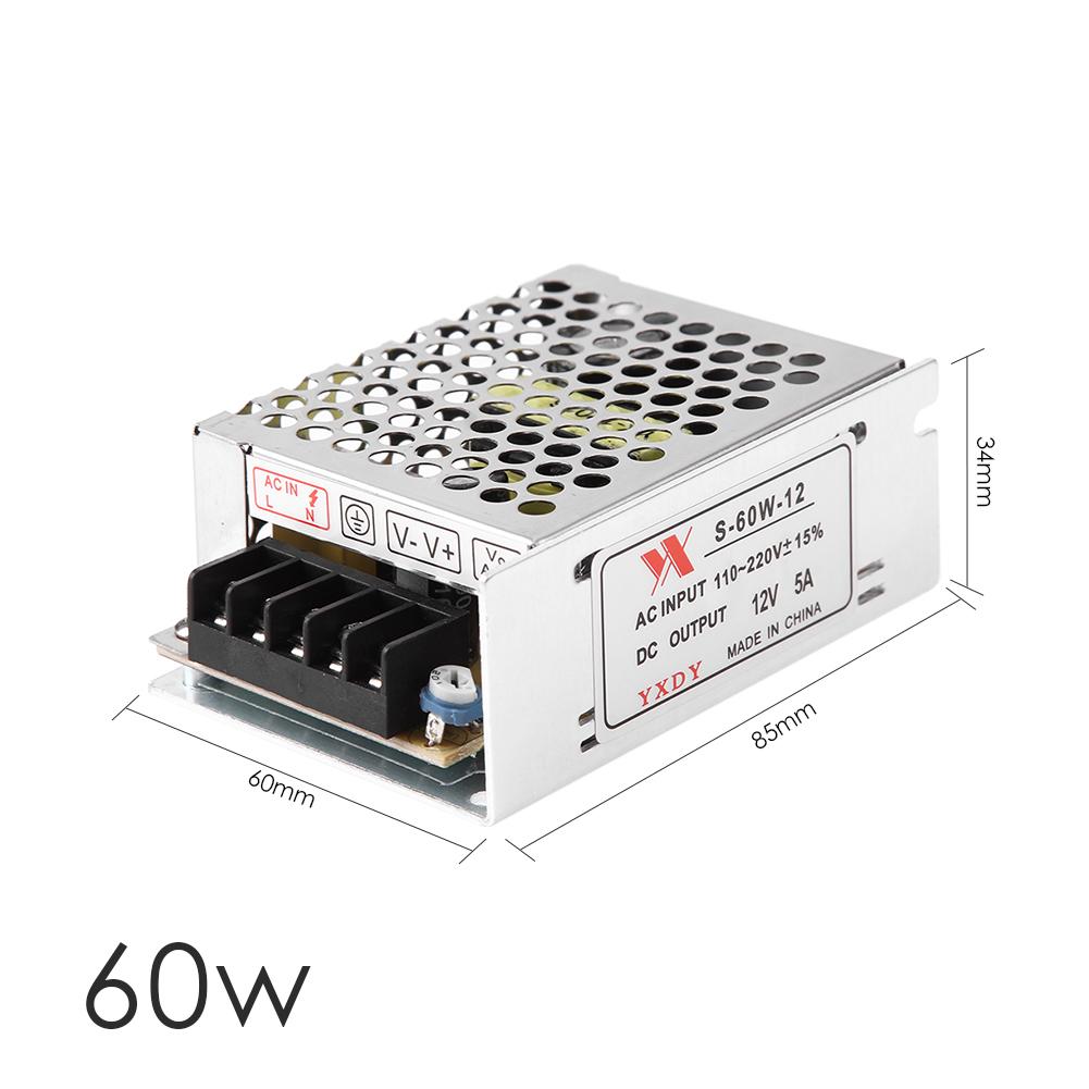 Voeding Dc 12V 5A 60W Volt Charger Step Down Adapter Verlichting Transformator Led Driver Schakelaar Voeding adapter