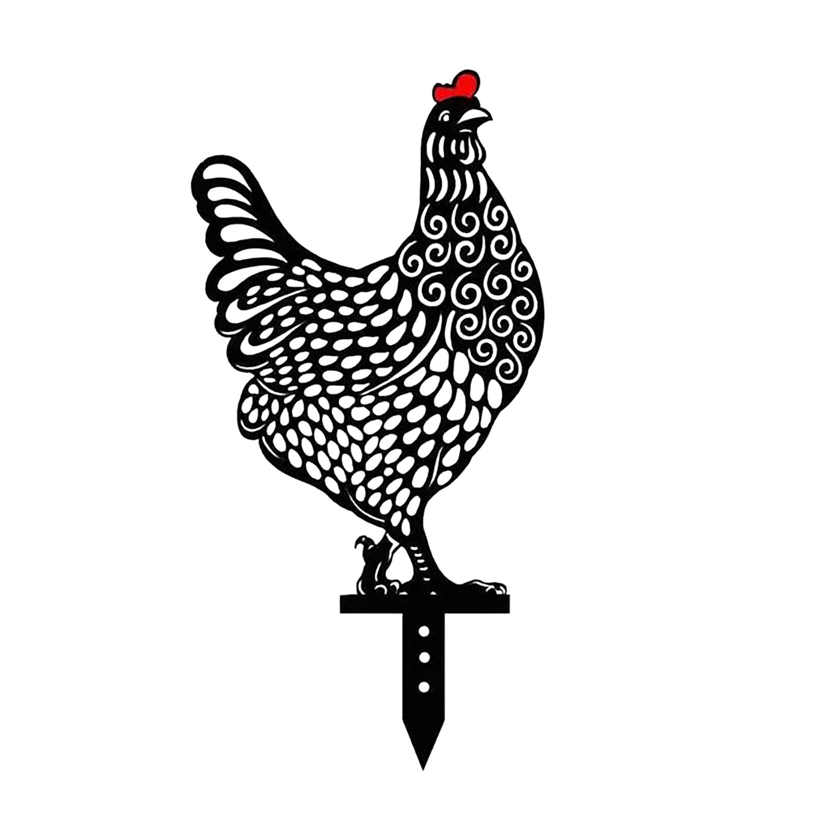 Metal Chicken Art Crafts Garden Ornaments Outdoor Garden Backyard Lawn Stakes Hen Garden Yard Crafts Decoration #G: B