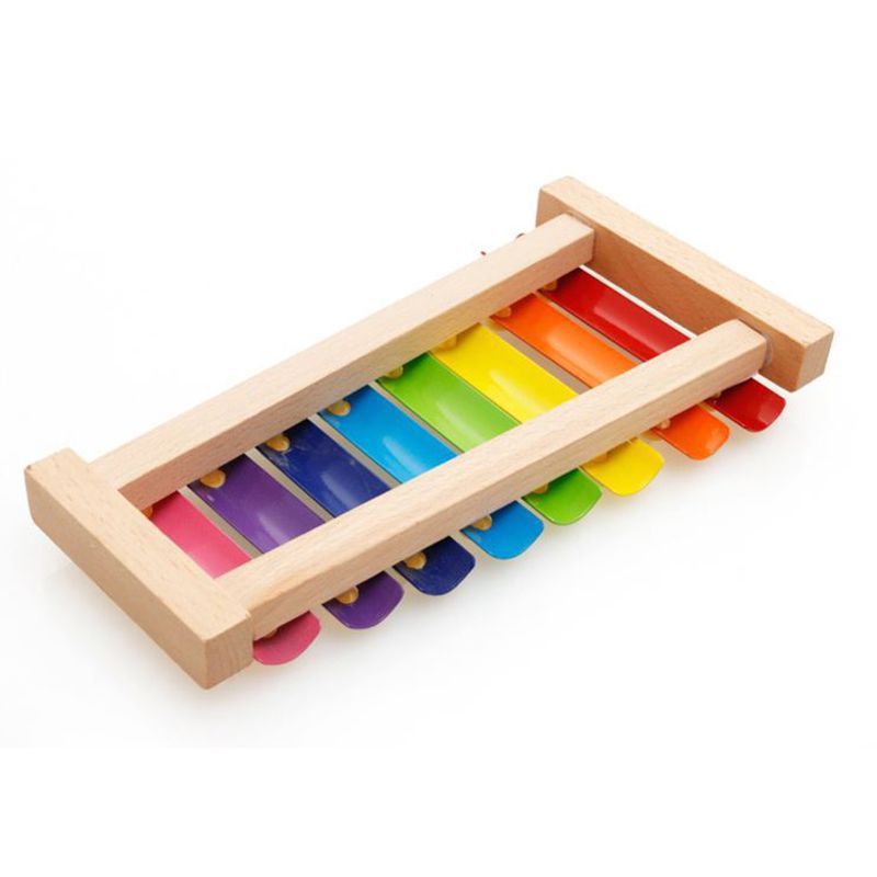 Xylophon 8 Schlüssel Edelstahl Tastatur Holz Hand Klopfen Musical Schlagzeug Instrumente Pädagogisches Spielzeug Für freundlicher Baby 77