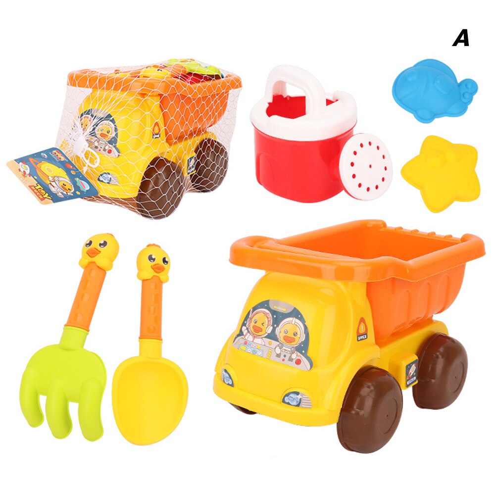 Children&#39;s Beach Toy Set Cartoon Cart Shovel Sand Water Toys for Outdoor Great for Boys Girls Multicolor Outdoor Toys SEC88: A