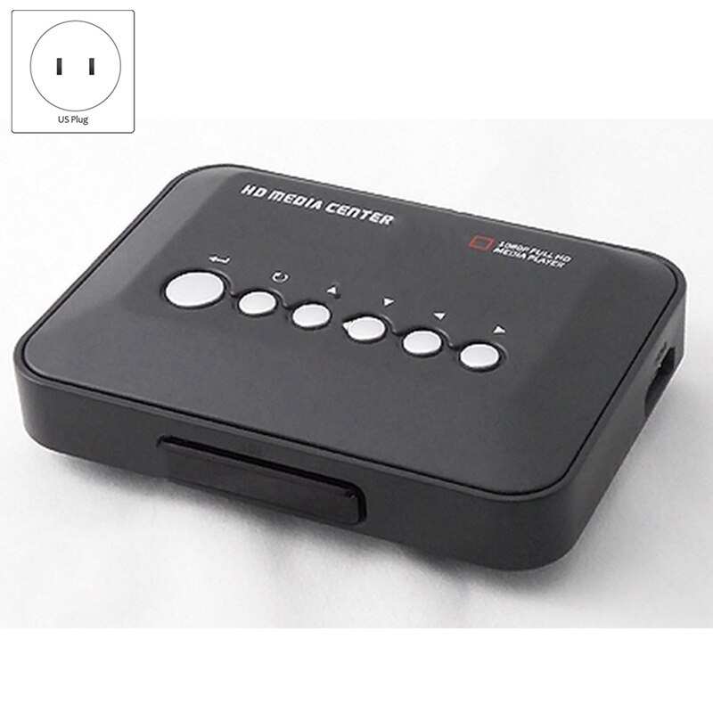 JABS USB 3.0 1080P HD Media Player For TV 2.5 Inch SATA HDD Player Support 1TB Select Time Play Function -US Plug