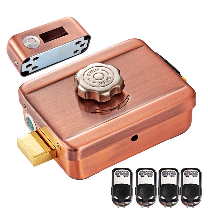 433Mhz Smart intelligent wireless remote control Electric door lock keyless remote control door lock anti-theft home security: 4 remote control