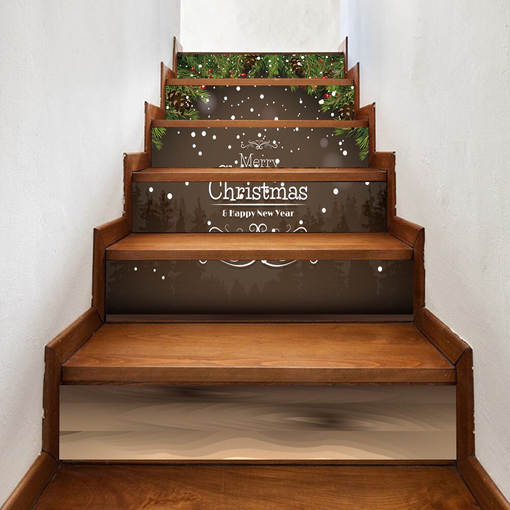 Kerst 3D Simulatie Trap Stickers Waterdicht Home Decor Kerst Hanger Muur Aangebracht Jaar 'S Home Decor Muursticker: I