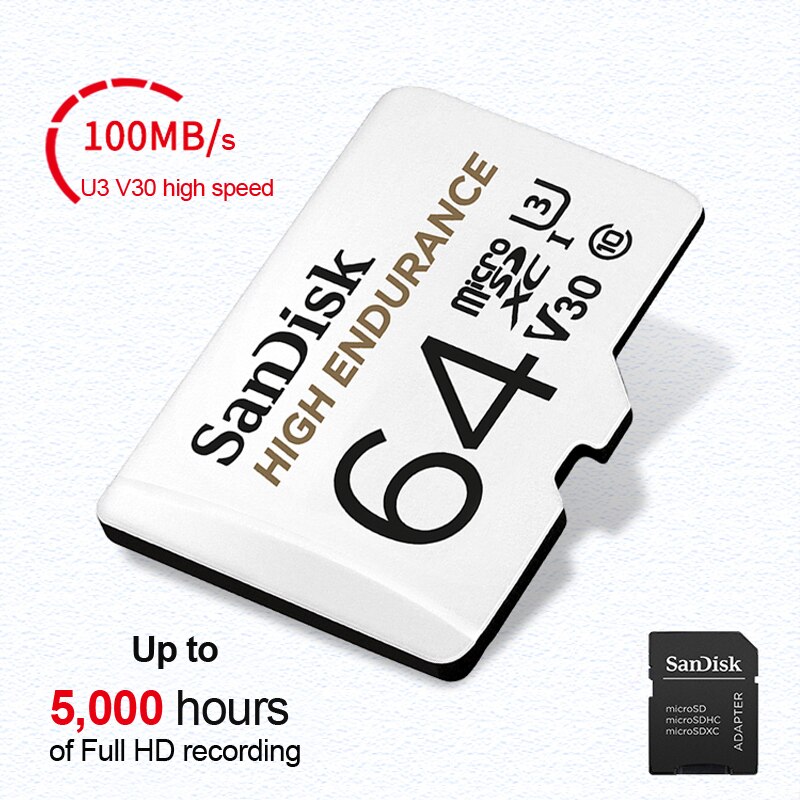 Karta pamięci SanDisk karta Micro SD C10 V30 U3 4K 32GB 64GB 128GB 256GB karty TF dla kamera na deskę rozdzielczą monitorowanie wideo Smartphone drony: sandisk-JKK-64GB