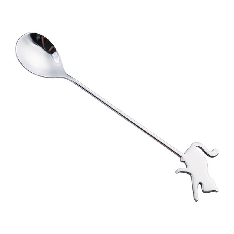 304 Stainless Steel Cat Fish Coffee Spoon Stirring Spoon Cute Dessert Milk Tea Spoon Household Kitchen Coffee Stirring Tableware: SV1