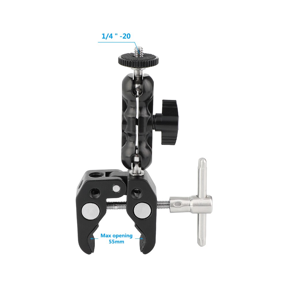 HDRIG Magic Friction Arm Super Clamp Crab Pliers Clip with Versatile 1/4"-20 Mini Ball Head for DSLR Camera Studio Microphone