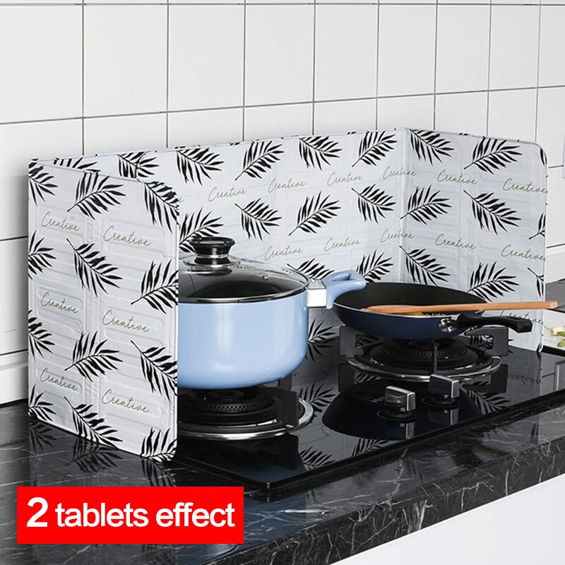 Aluminum Foldable Splatter screen Kitchen Tool Gas Stove Baffle Plate Frying Pan Oil Splash Protection Screen Kichen Accessories