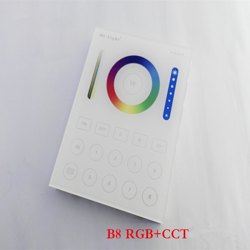 2.4g mi boxer  b8 vægmonteret berøringspanel;fut 089 8 zone fjernbetjening rf dimmer; ls2 5in 1 smart led controller til rgb+cct led strip