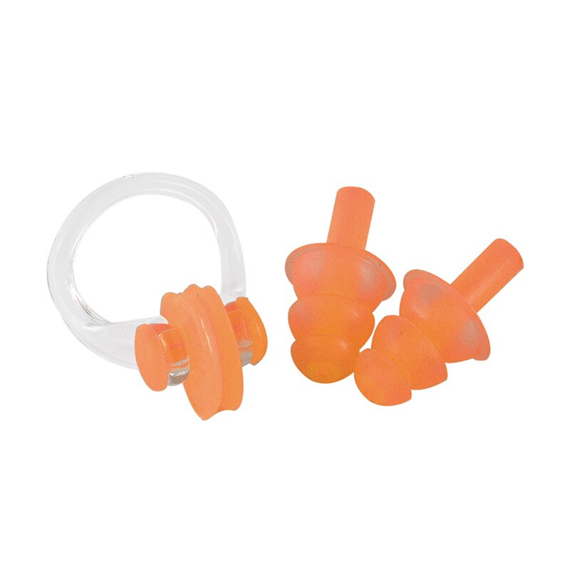 Tapones para los oídos de natación para niños adultos hombres y mujeres Gel de sílice tapón férula Nasal profesión buceo bañera para nadar antiotitis Media: Orange Boxed Earplug Nasal Splint