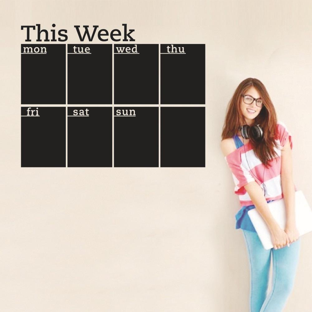 Removable DIY Blackboard Planner Weekly Memo Chalkboard Wall Stickers for Home Office School Weekly Schedule