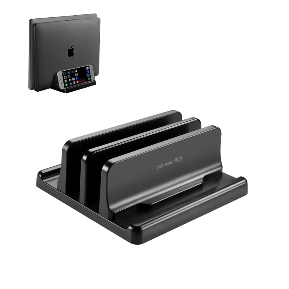 Vertikal bærbar stativ i plastik, bærbar macbook/tablet/telefonholder, justerbar stationær bærbar dock, pladsbesparende tilbehør - vaydeer: Orange