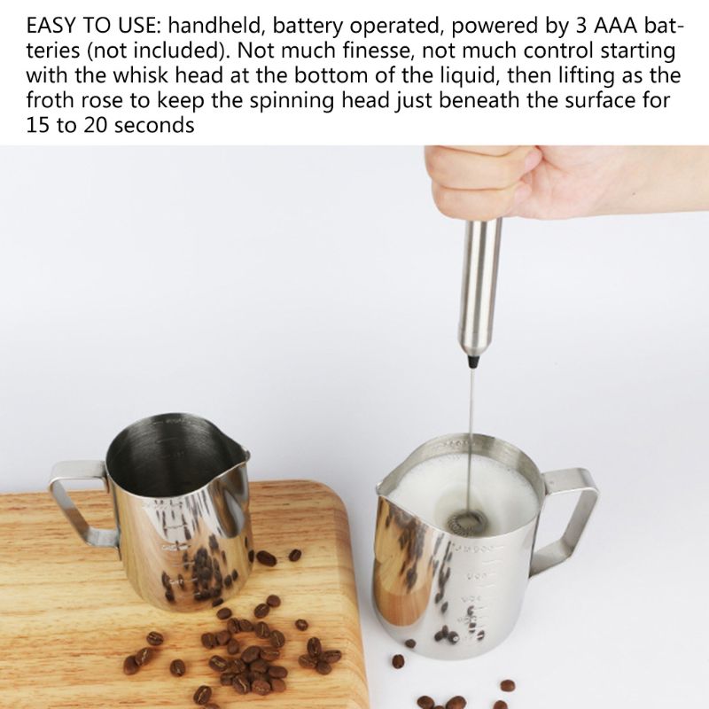 Rustfrit stål mælkeskummer elektrisk håndholdt mixer blender mælkeskummemaskine til kaffe latte cappucci